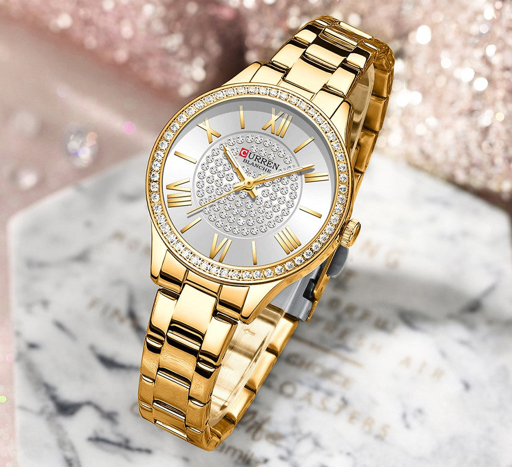 CURREN Ladies Steel Watch - Gold White